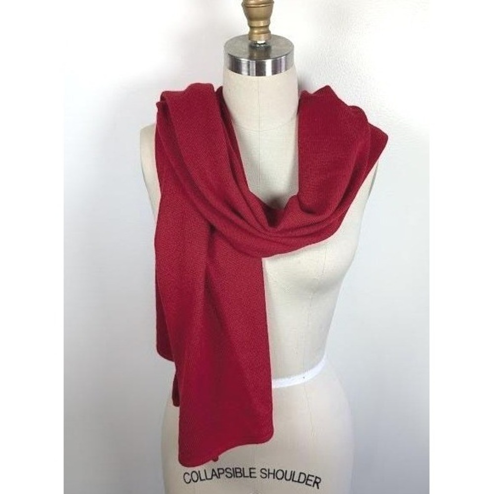 Ann Taylor Loft Scarf Merino Wool Cashmere Blend Knit Rectangle Hong Kong Vtg